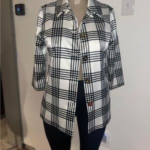 Covington black/white plaid blazer - L